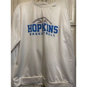 Synergy Team Gear Men's Hopkins Basketball Crew Neck Sweatshirt White Medium
